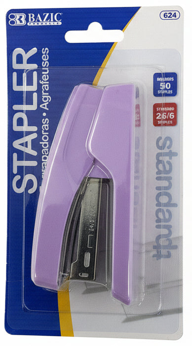 STANDARD STAPLER TRANSPARENT 26/6 STAPLES