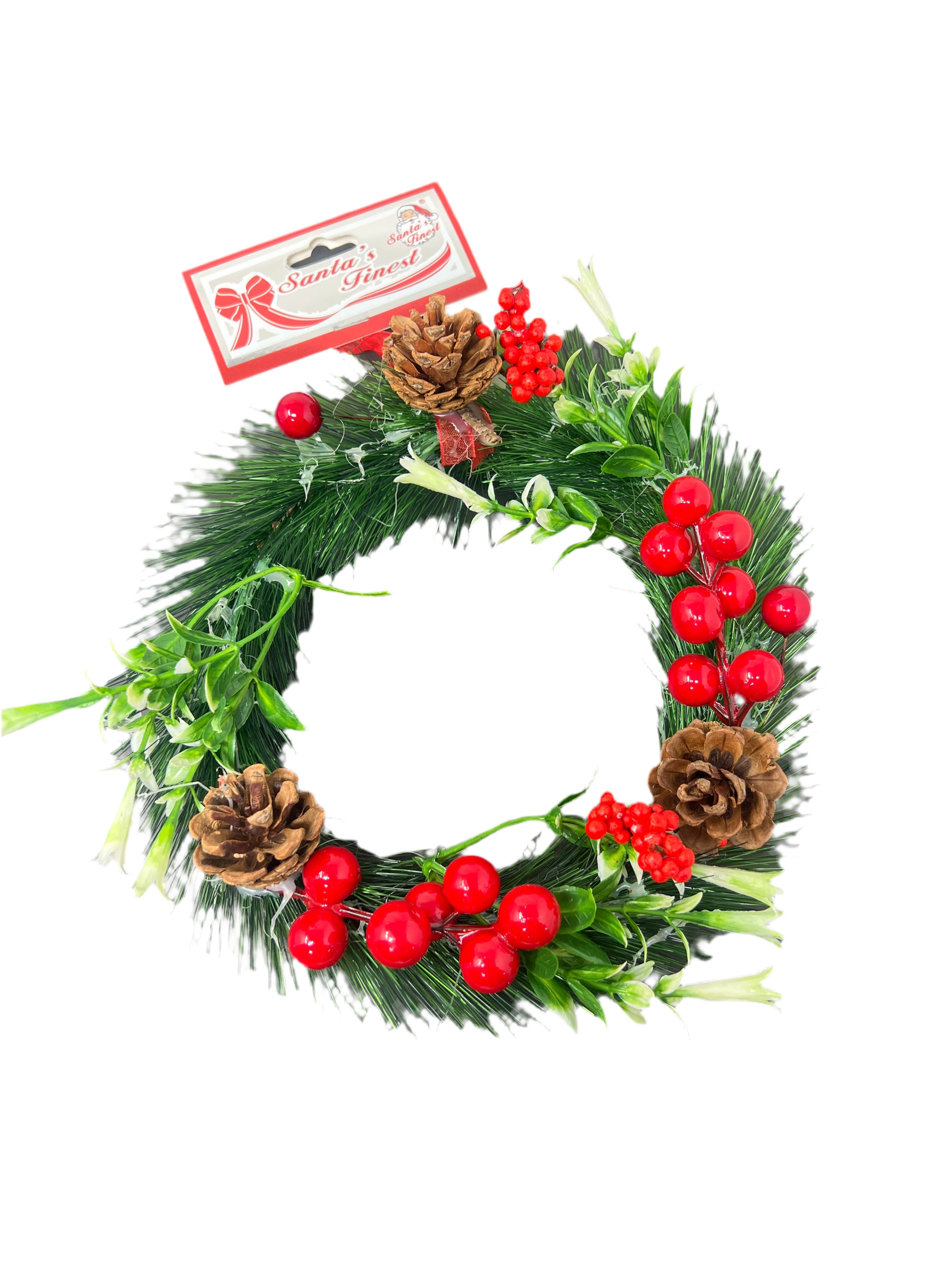 WREATH W/DECOR BERRIES SMALL 3ASTD