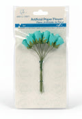 Artifial Paper Flower | Flores Artificiales de Papel | Turquoise  | Size: 1.85" | 10 ct
