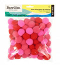 Pom-Pom Gama de Colores Rosa -Rojo | 100 pcs