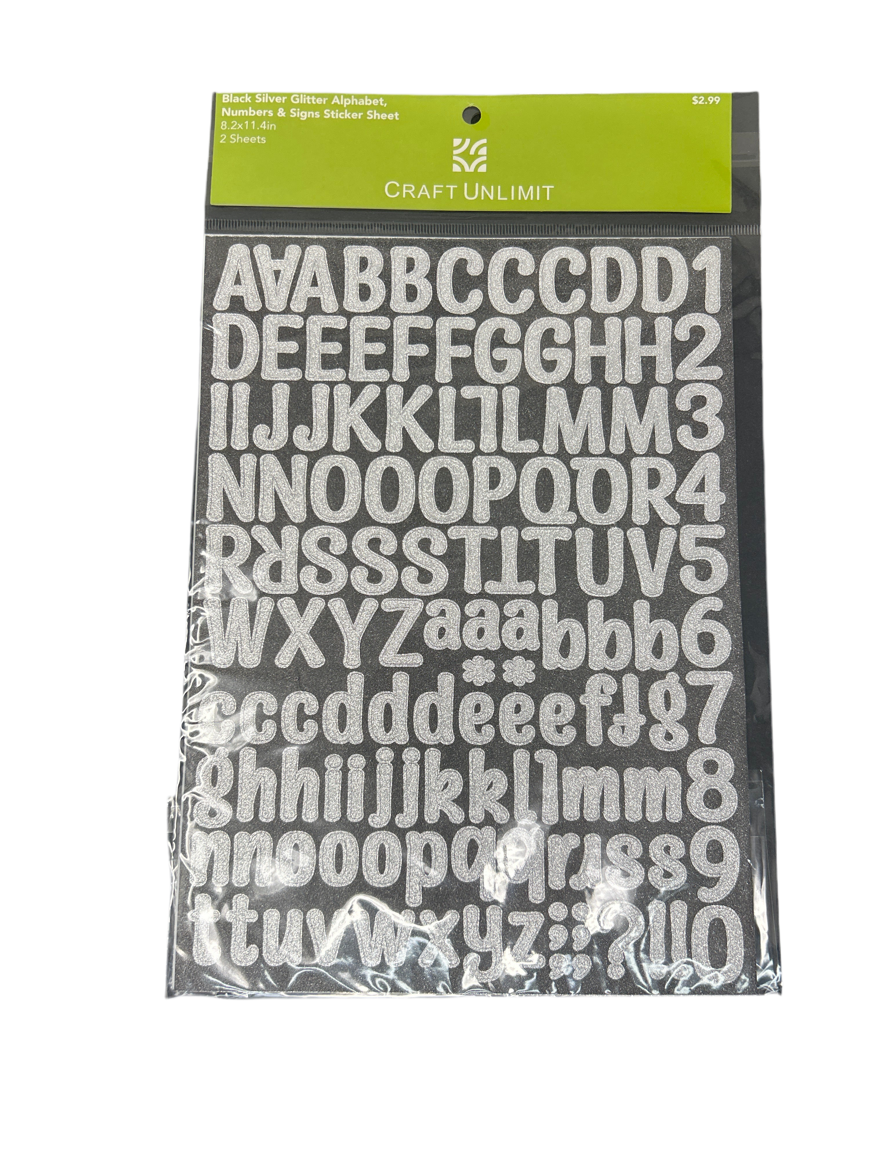 SILVER ALPHABET NUMBER & SIGN SHEET