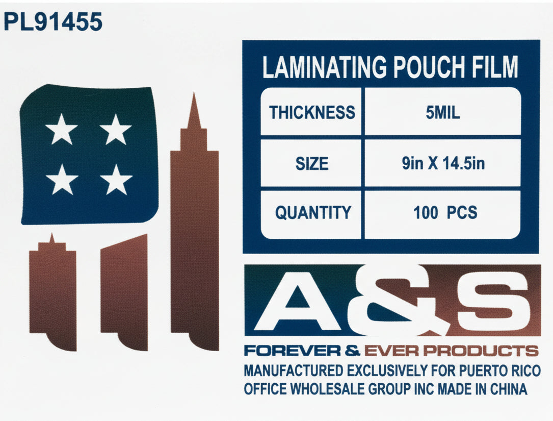 Laminating Pouch | 5mil | 9 in x 14.5 in | 100 pcs