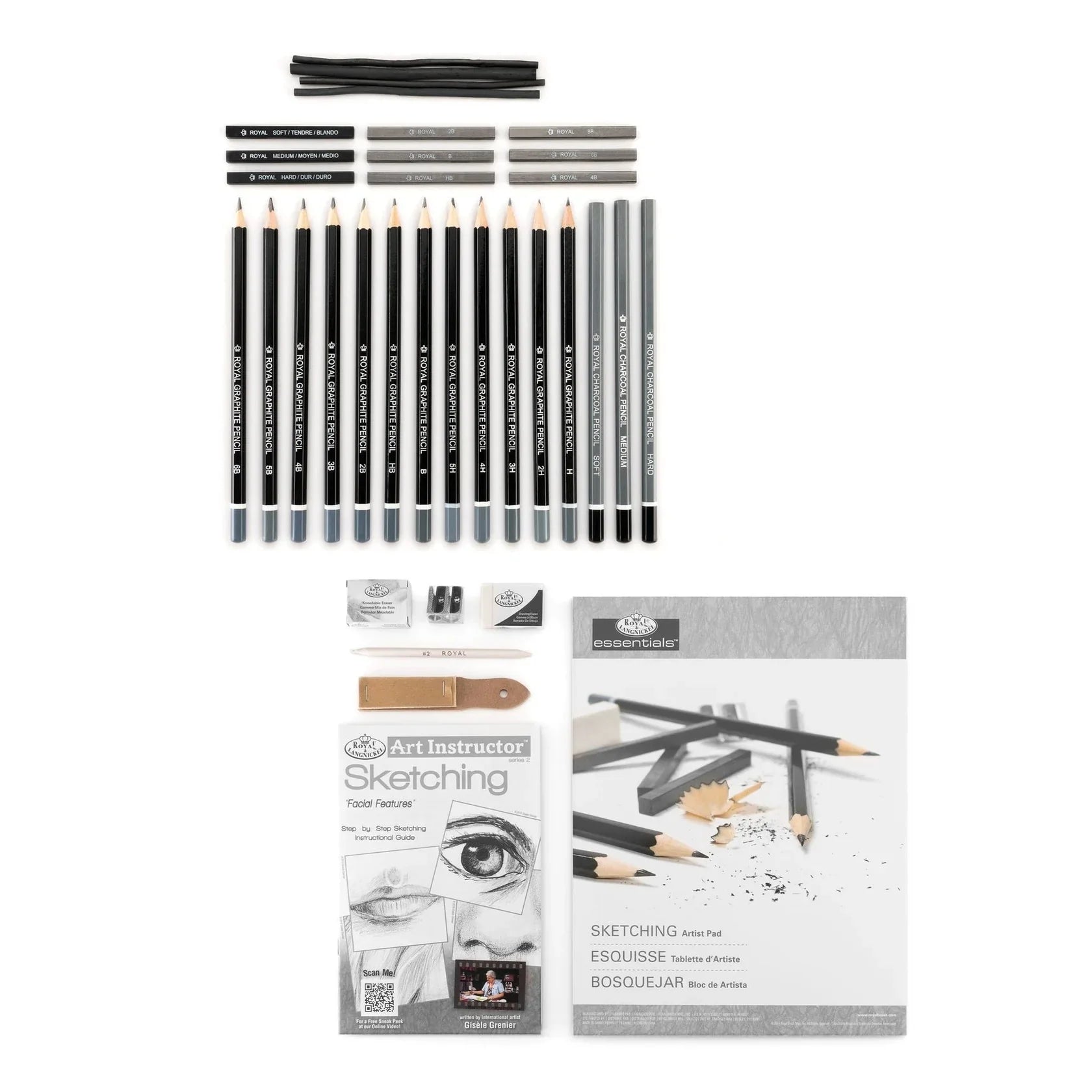Facial Features Sketching Art Set 35 PCS