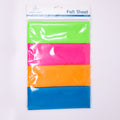 4 pc Felt Sheet Fushia,Royal, Green, Orange