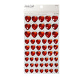HEART STONE STICKER RED 54 PC