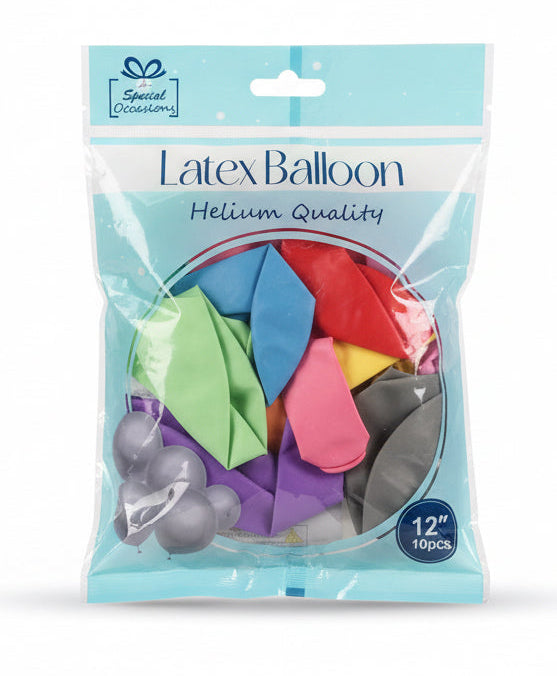 Assortment Pastel Colors Latex Balloon  | 12IN |  10PK