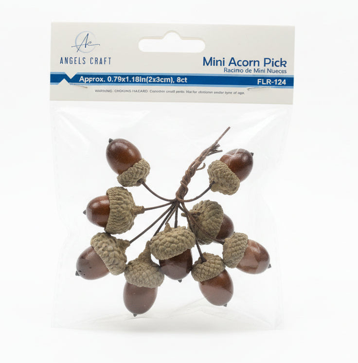 Racimo de Mini Nueces | Mini Acorn Pick|  (2.8*1.7*1.7cm/ Single Acorn)  | 8ct