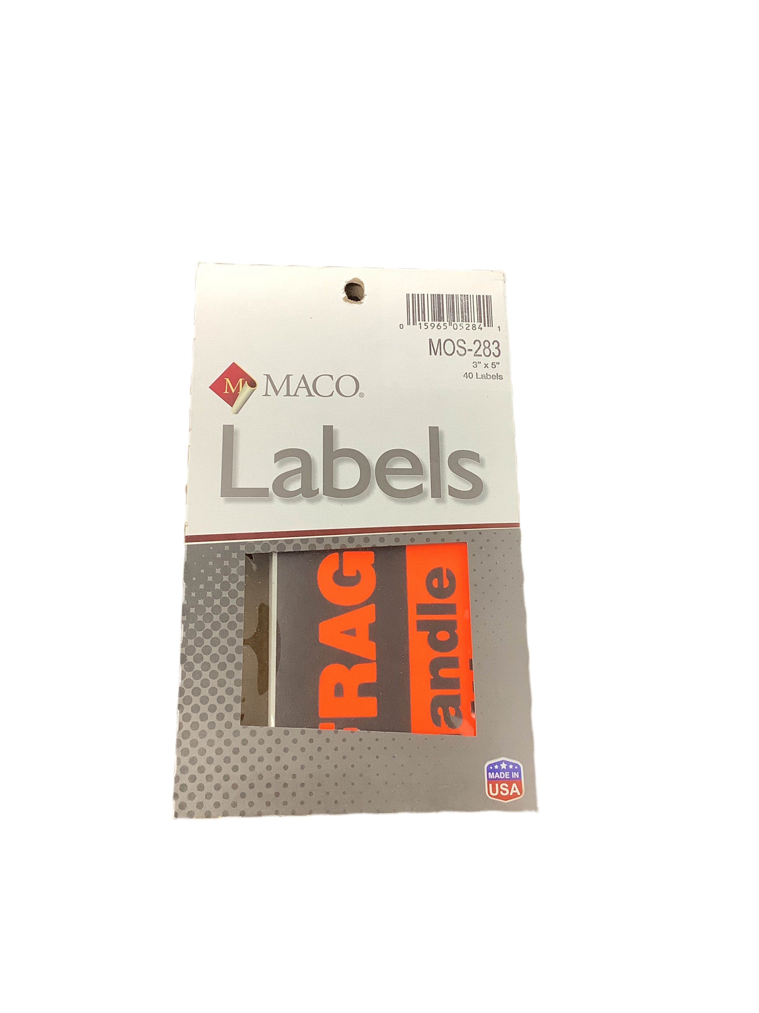 LABELS FRAGILE 3" X 5" 40 PC