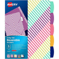 REVERSIBLE FASHION DIVIDERS 5 TAB GEOMETRIC DESIGN