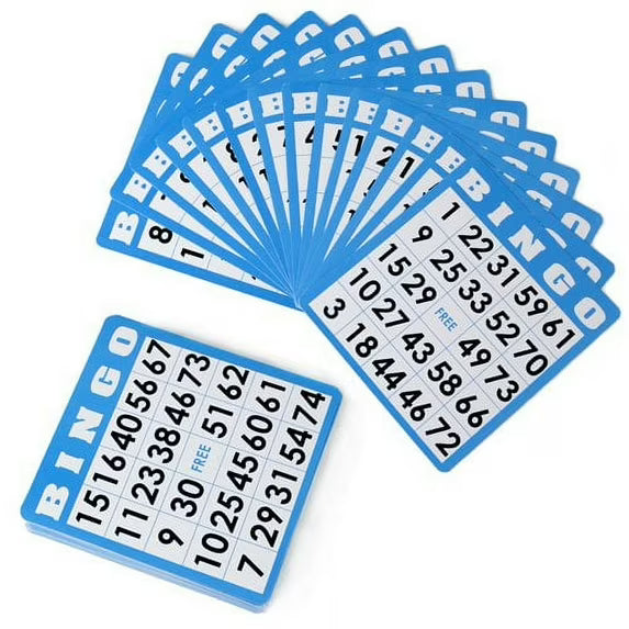 50 PACK OF BLUE BINGO CARDS