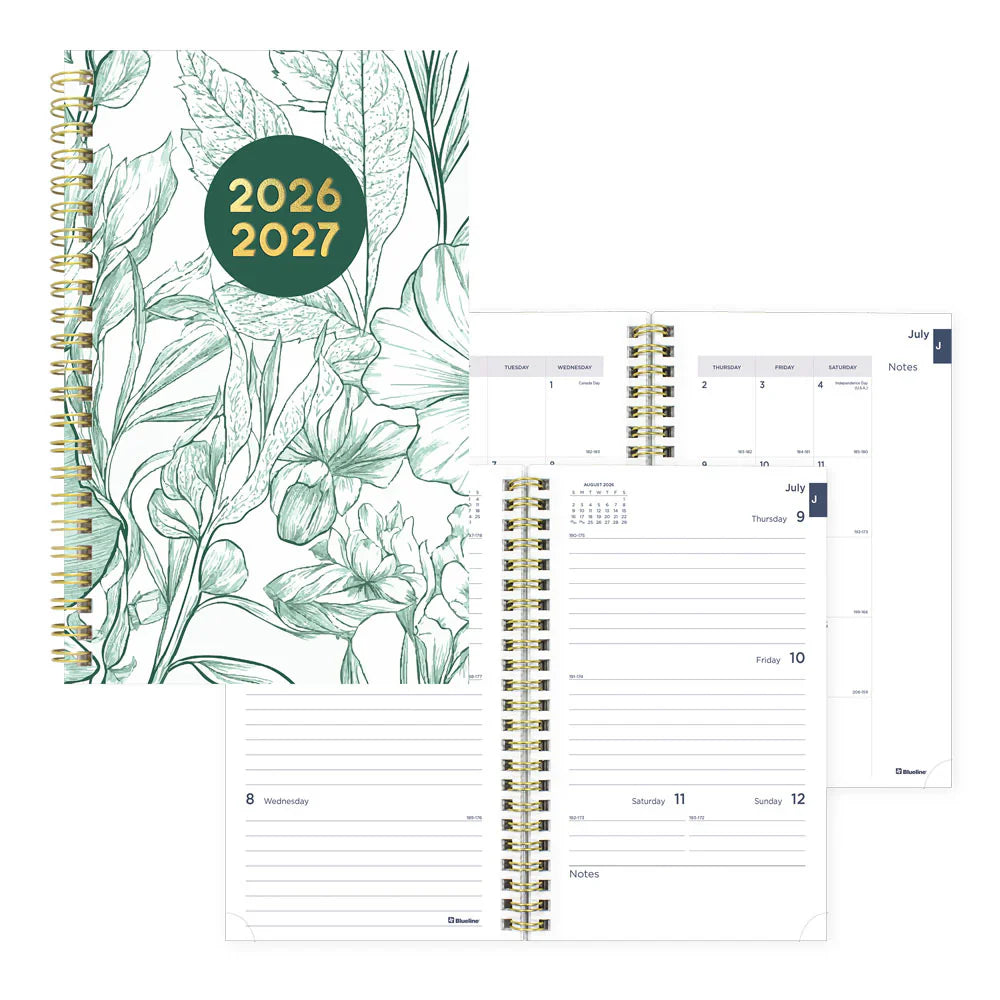 Academic Weekly Planner, Floral, 2026 - 2027