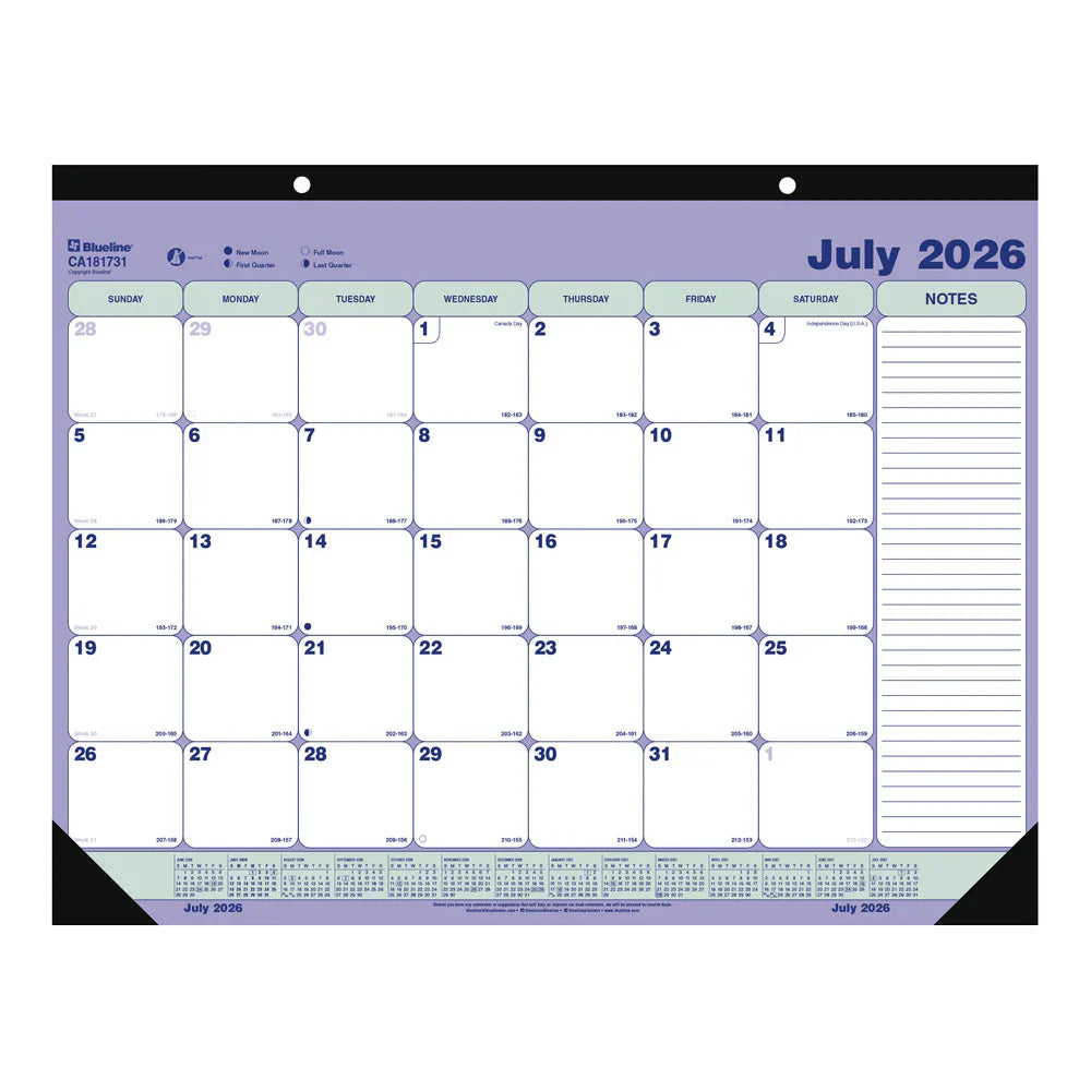 Academic Monthly Desk Pad Calendar Classic 16" x 21-1/4"