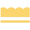 Yellow with Painted Dots Scalloped Border