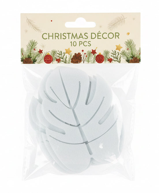 Felt  Leaf White  10PCS
