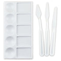 PAINT PALETTE RECTANGULAR AND 3 SPATULA SET 4 PC
