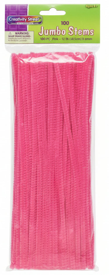 Creativity Street | Jumbo Stems Chenill | Pink | 100PC