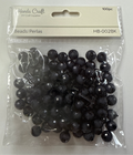 DISCO BEADS BLACK 8MM 100 PC