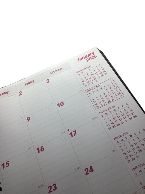 14-Month DuraFlex Monthly Planner - Black