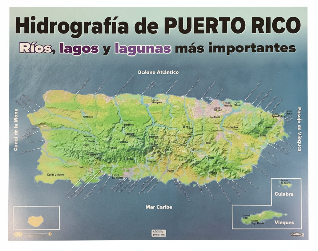 Mapa Hidrográfico de  Puerto Rico| Cartel