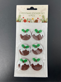 GLITTER EVA CHRISTMAS STICKERS 6PCS