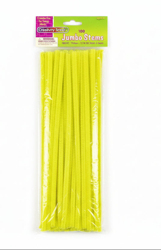 Jumbo Stems 100pc Yellow in ( 30.5cm) x 6mm