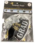 GRADUATION PLASTIC/PAPER METALIC TINSEL BANNER