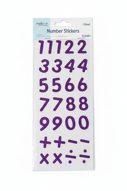 Foam Glitter Number Sticker | 29 pct
