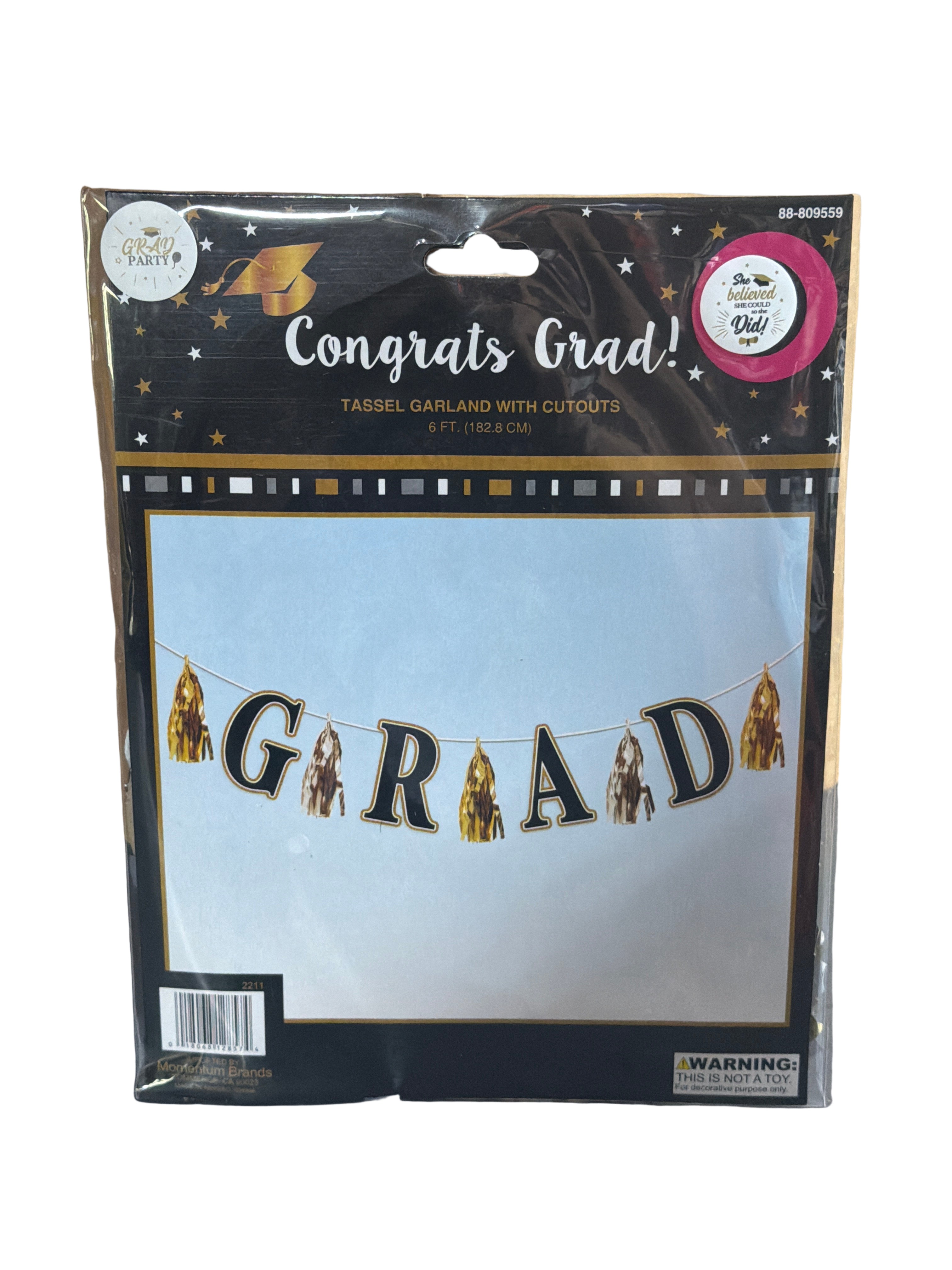 GRADUATION METALLIC TASSEL BANNER
