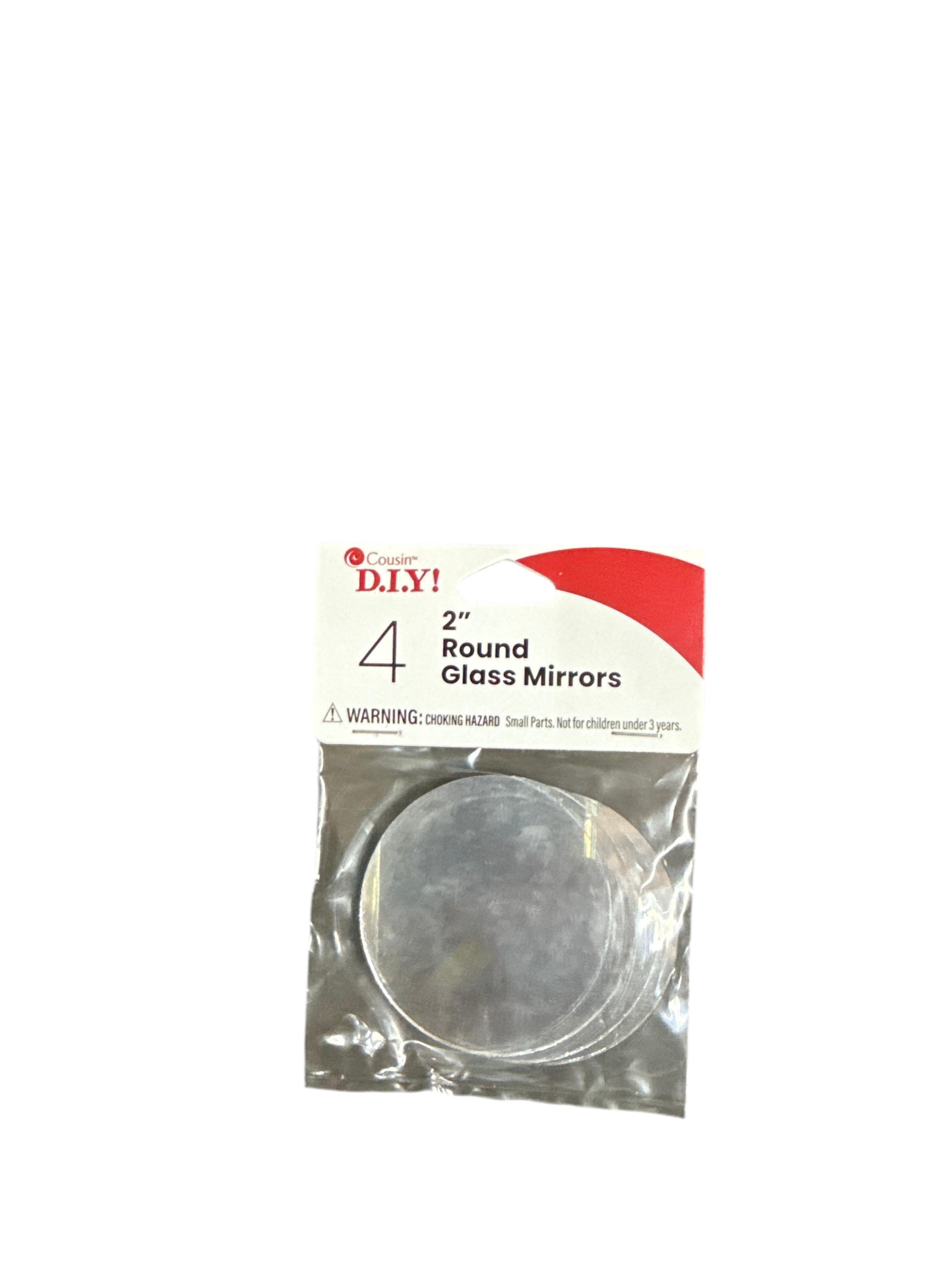 COUSINDIY ROUND GLASS MIRRORS 4/PKG-2"