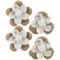 CANVAS BURLAP ADHESIVE FLOWER BURLAP 2.75" 4 PC