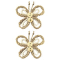 ADHESIVE BUTTERFLY,TWINE/ROPE 2.5'' 2 PC
