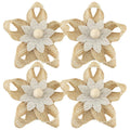 CANVA BURLAP ADHESIVE FLOWER CENTER WOOD 2.5'' 4PC