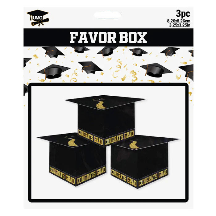 Favor Box Gradcap | 3PC 3.25in | 8.26cm
