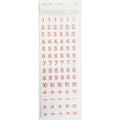 NUMBER STONE STICKER PINK 79 PC
