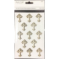 WOODEN CROSS STICKERS 13 PC
