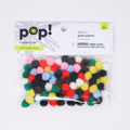 POMS MULTI COLORS .5IN 100PCS