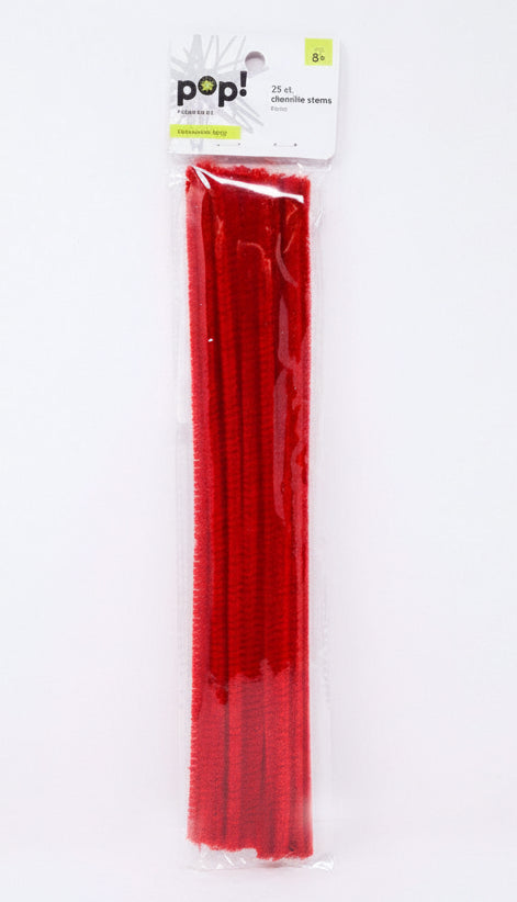 Chenille Stems | RED |6MM | 25PC