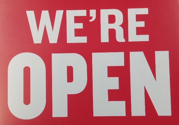We're Open/Close Sign 12x16"
