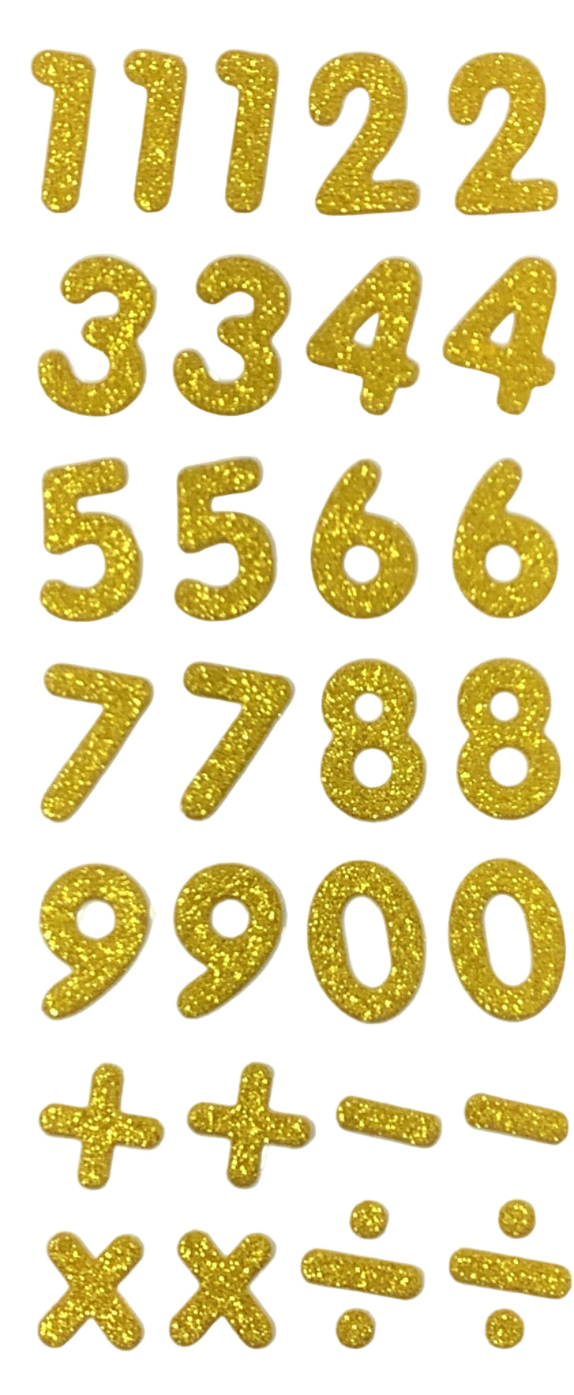 Foam Glitter Number Sticker | 29 pct