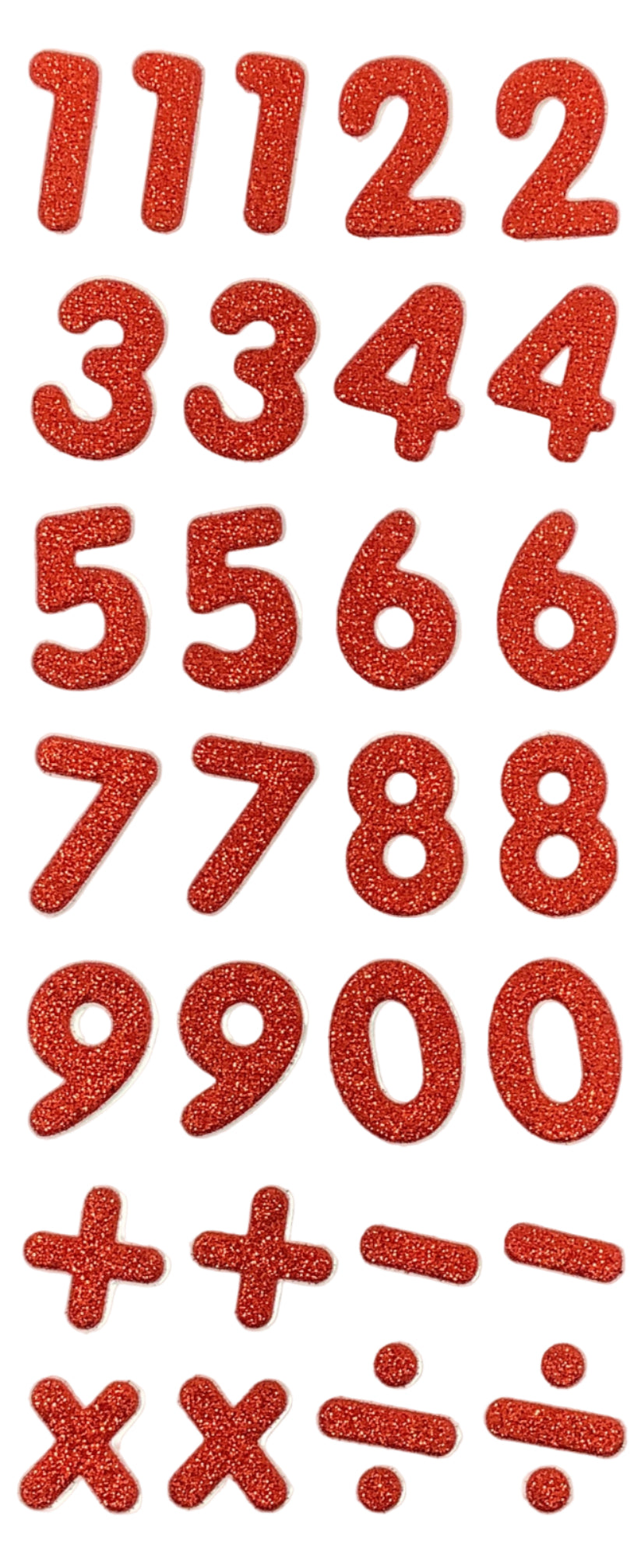 Foam Glitter Number Sticker | 29 pct
