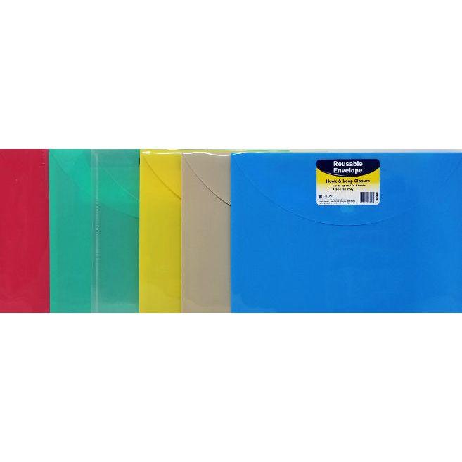 SOBRE PLASTICO CARTA C/VELCRO O/S ASST