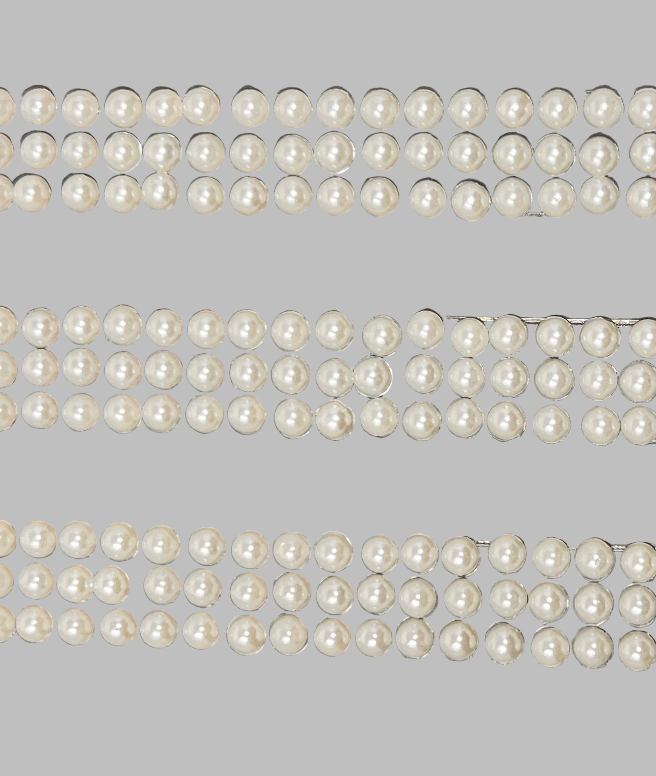 MICRO HALF-PEARL METAL STONE STICKER WHITE