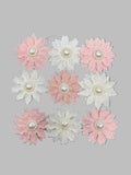 CANVAS ADHESIVE FLOWER | PINK AND WHITE WHITE PEARL