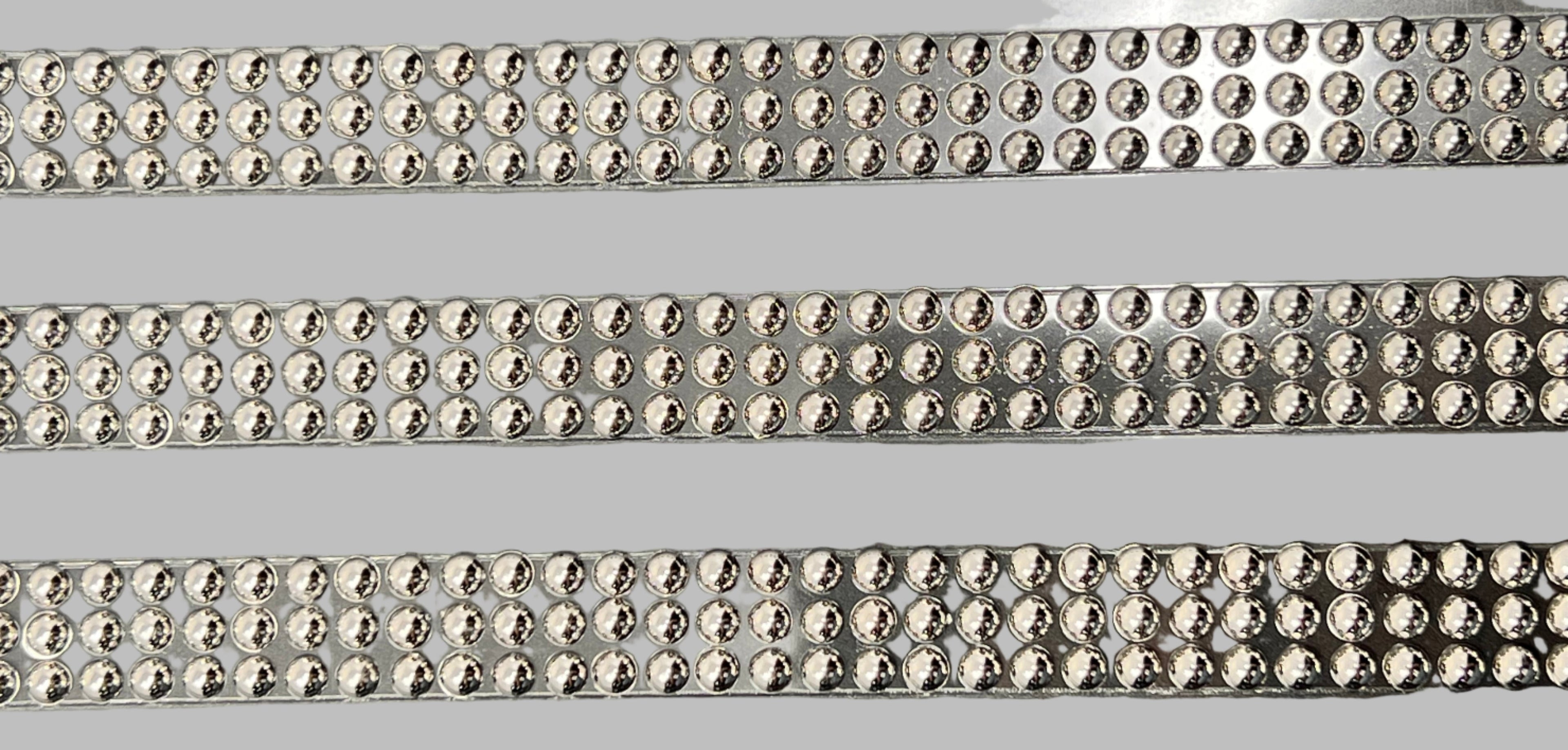 MICRO HALF-PEARL METAL STONE STICKER | SILVER