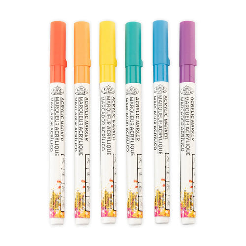 Acrylic 0.7 mm Rainbow Markers Pkg. 6