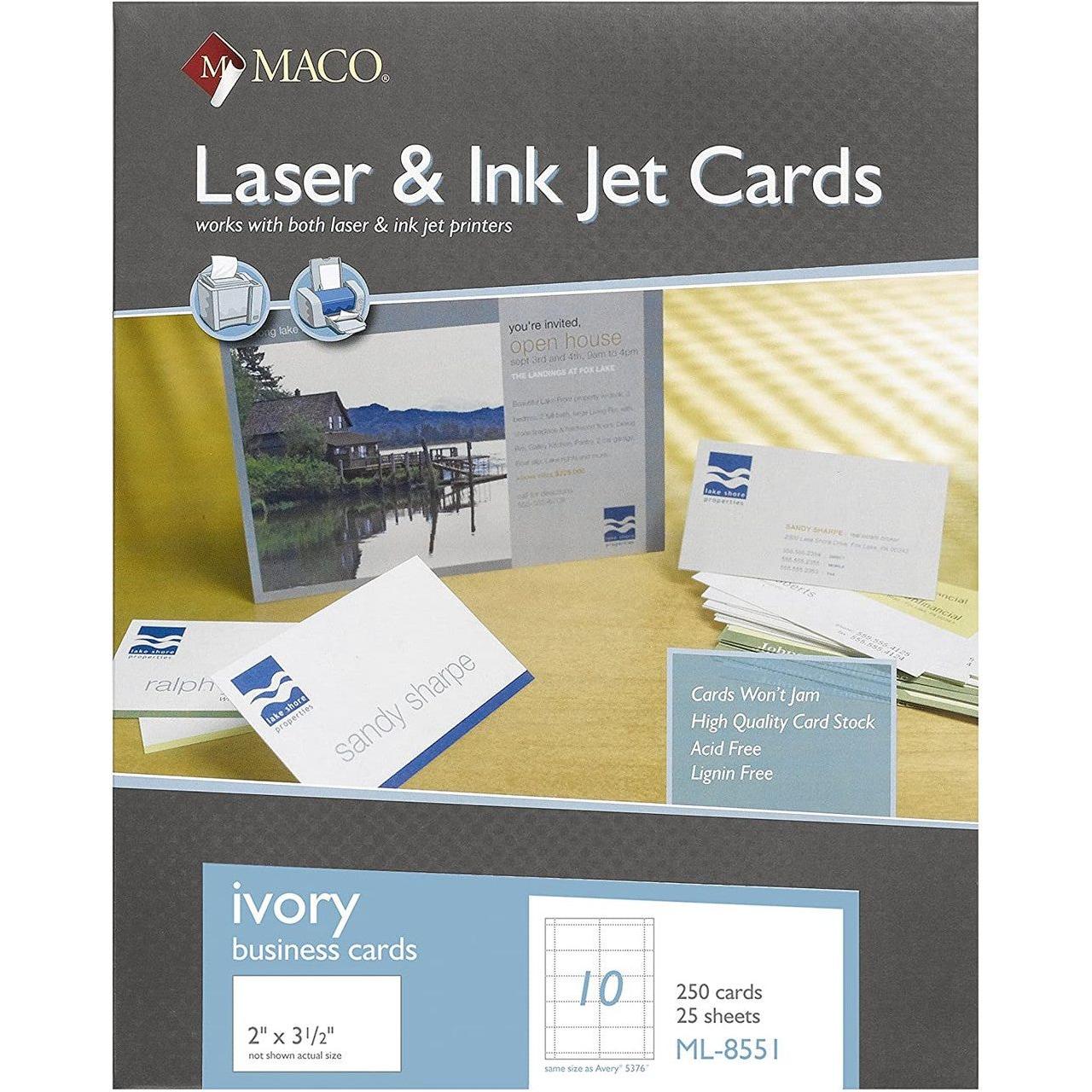 BUSINESS CARDS 2" X 3-1/2" IVORY 250 PC