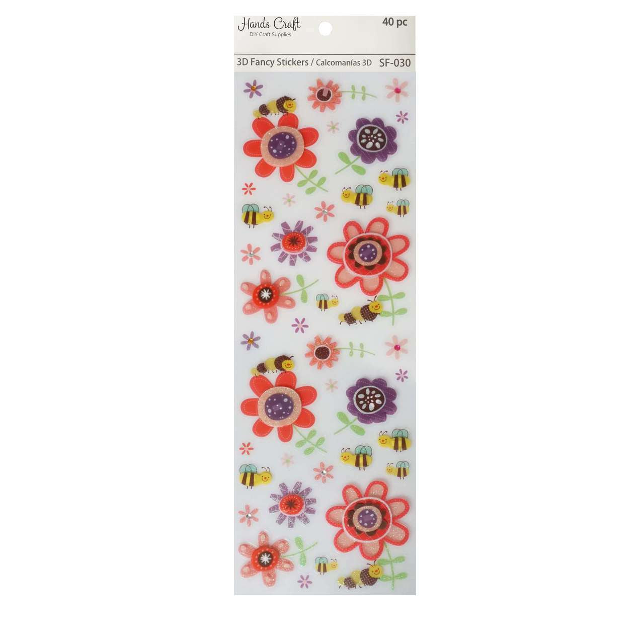 BEES & FLOWER 3D STICKER