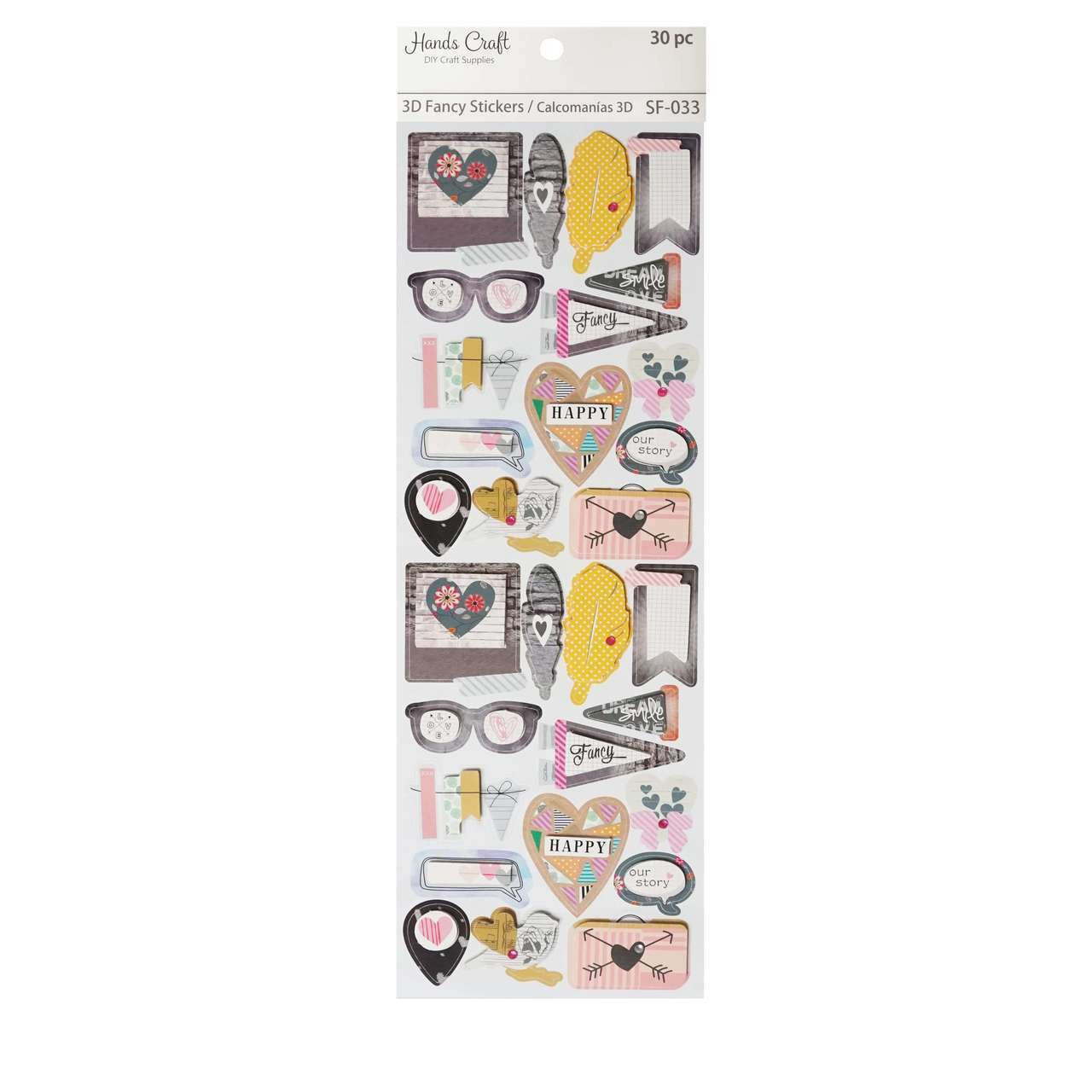 CUTE VINTAGE 3D STICKER 30 PC
