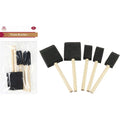 FOAM BRUSH WOOD HANDLE BLACK 5PCS
