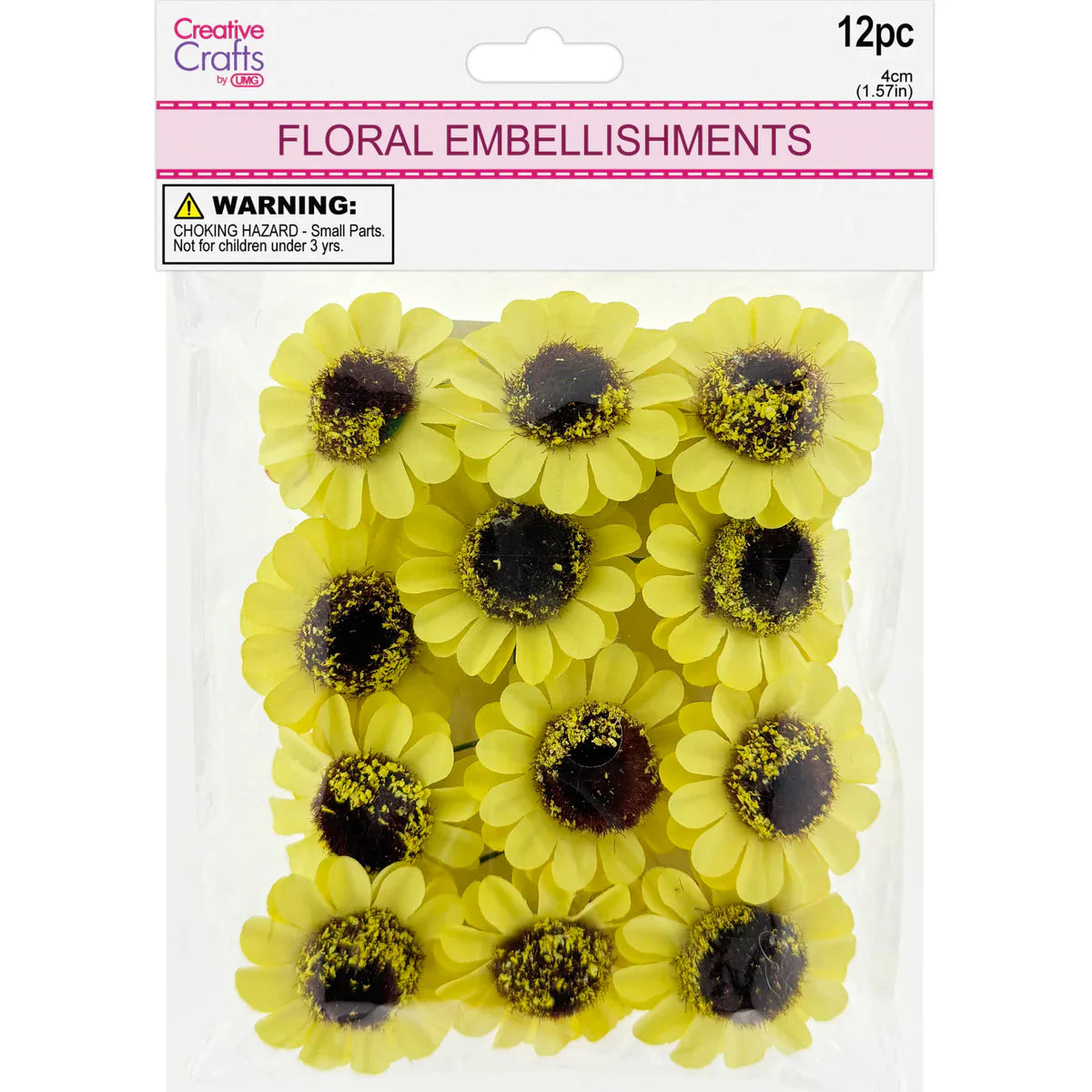 Floral Embellishments Daisy | 12 pc | Yellow